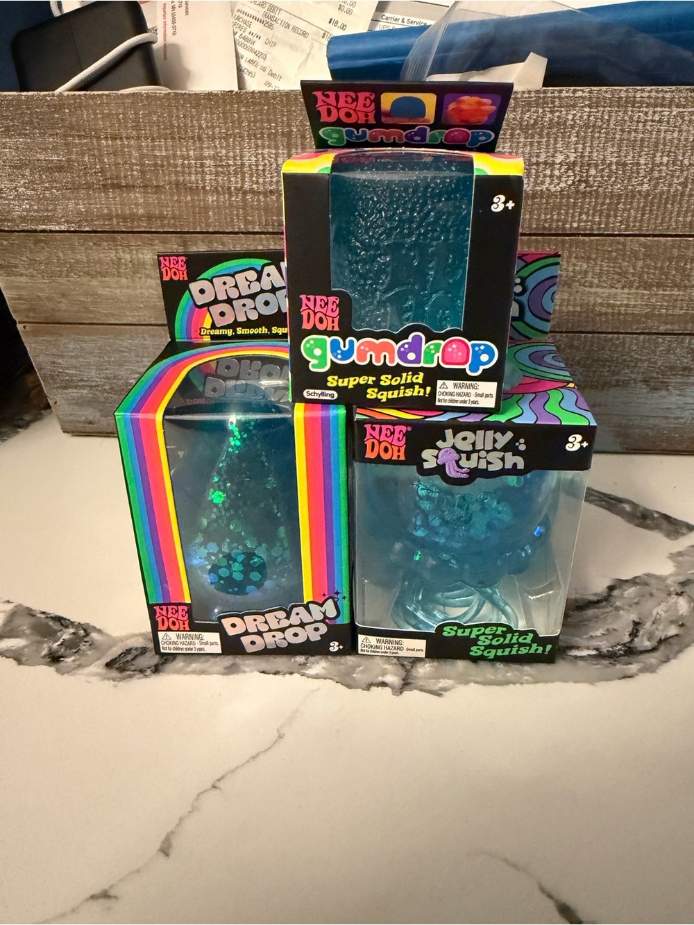 Blue Gumdrops & Jelly Squish Kids Toy Duo - Blue